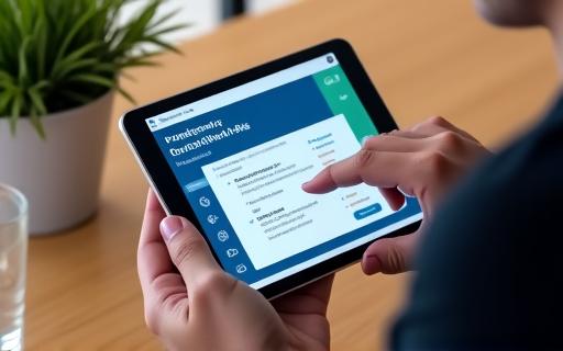 Person interagiert mit der ASFINAG-App auf einem Tablet